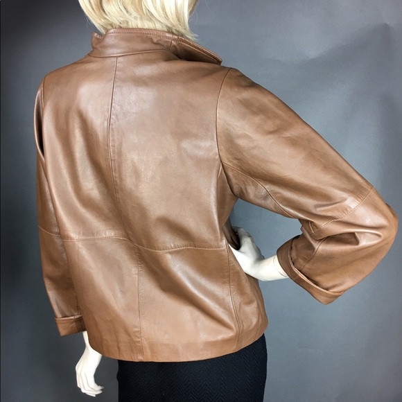 Max Mara Leather Jacket Size 8 - Picture 4 of 7